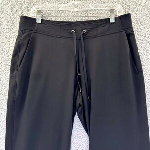 Athleta midtown trouser pants straight leg drawstring black Women’s size 10x33